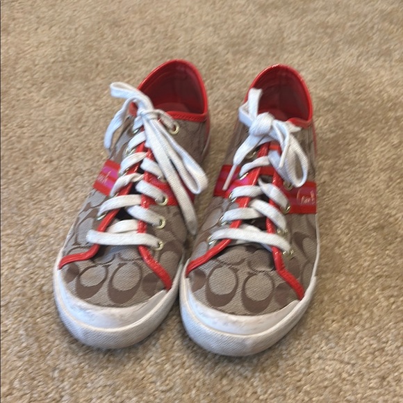 Shoes - Coach Sneakers - Red and Brown